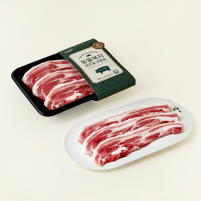 선진포크한돈 동물복지 삼겹살 구이용 (냉장), 500g, 1개