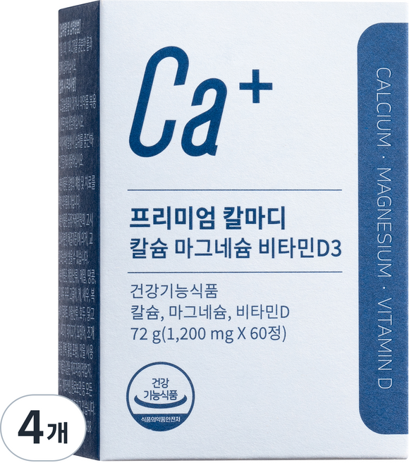 뉴트리모어 프리미엄 칼마디 칼슘 마그네슘 비타민D3 72g, 60정, 4개