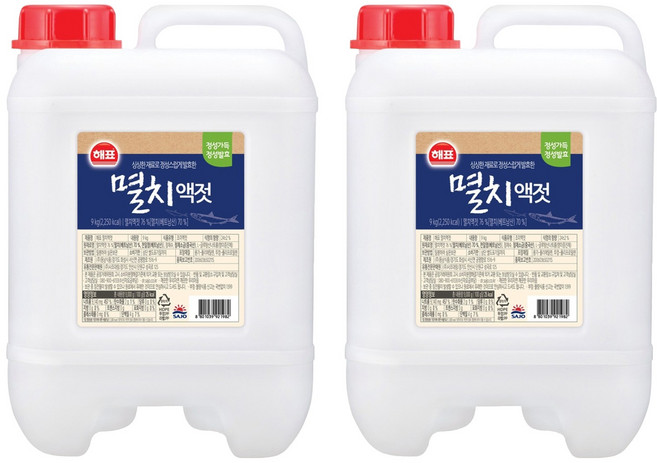 해표 멸치 액젓, 9kg, 2개