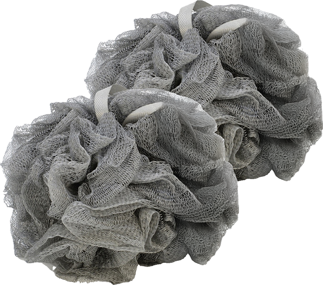 KEYTOSS 詰朵斯 竹炭添加POPO沐浴球 材質柔軟 不傷害皮膚, 灰色, 2個, 1個