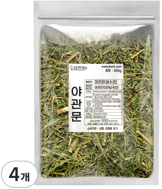 자연초 건조 야관문 차 비수리, 500g, 4개