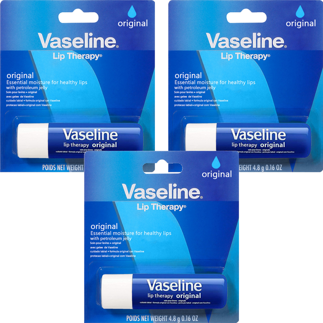 Vaseline 凡士林 護唇膏, 原味無香, 4.8g, 3支