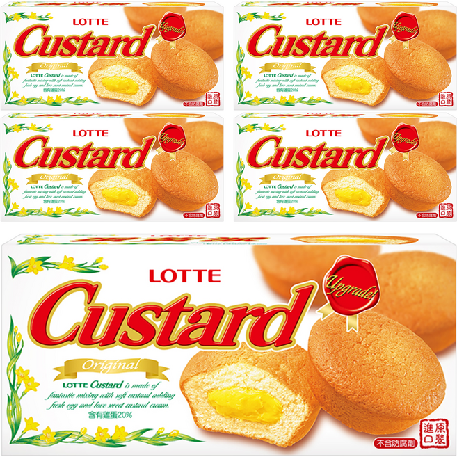 LOTTE 樂天 Custard 蛋黃派 6包, 138g, 5盒