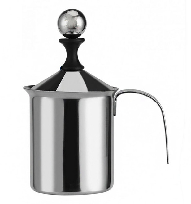 벨르디자인 스텐 이중망 우유거품기 L, 실버, 1개