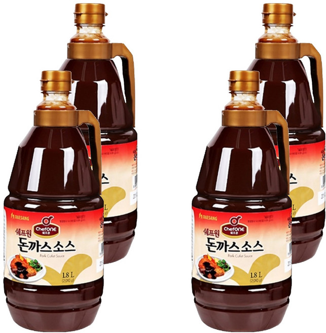 쉐프원 돈까스소스, 1.8L, 4개