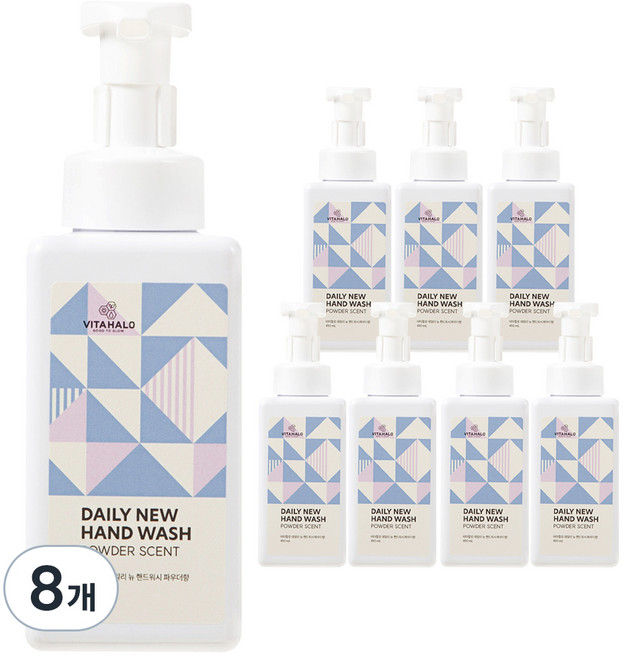 비타할로 데일리뉴 핸드워시 파우더향, 490ml, 8개