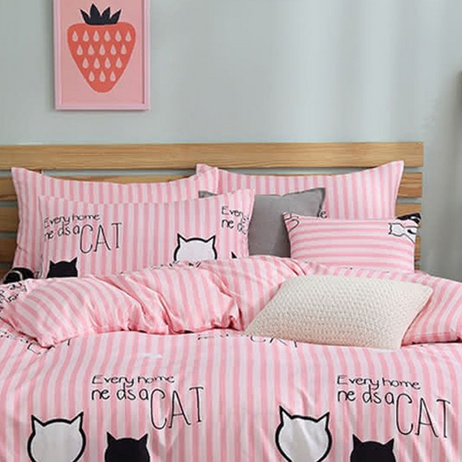 Blue Cat 藍貓 舒柔棉印花枕套 2件