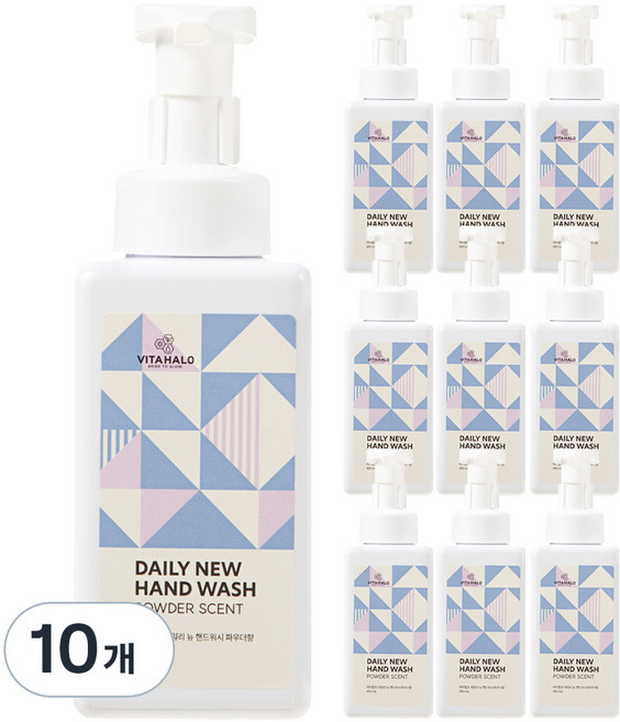 비타할로 데일리뉴 핸드워시 파우더향, 490ml, 10개