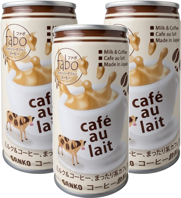 日本 SANKO fabo 香濃咖啡歐蕾飲品, 185ml, 3個