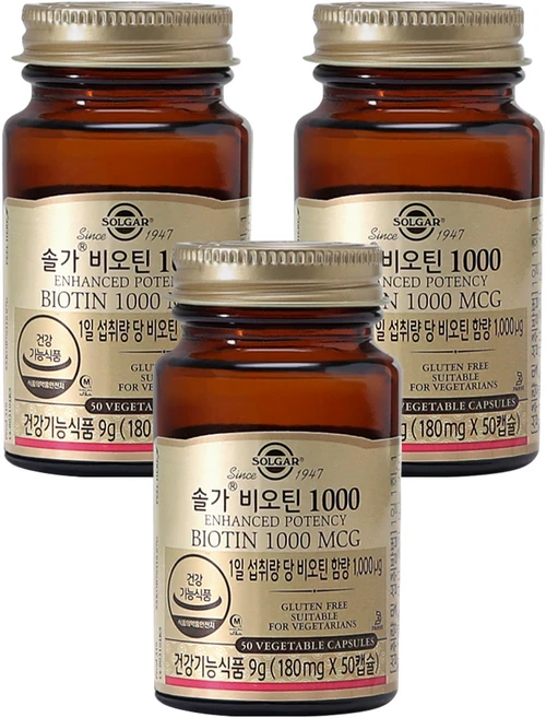 솔가 비오틴 1000, 50정, 3개 - 쿠팡