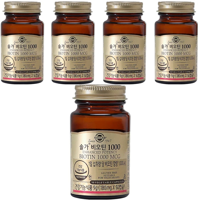 솔가 비오틴 1000, 50정, 5개 - 쿠팡