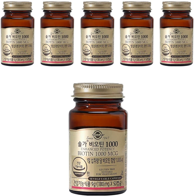 솔가 비오틴 1000, 50정, 6개 - 쿠팡