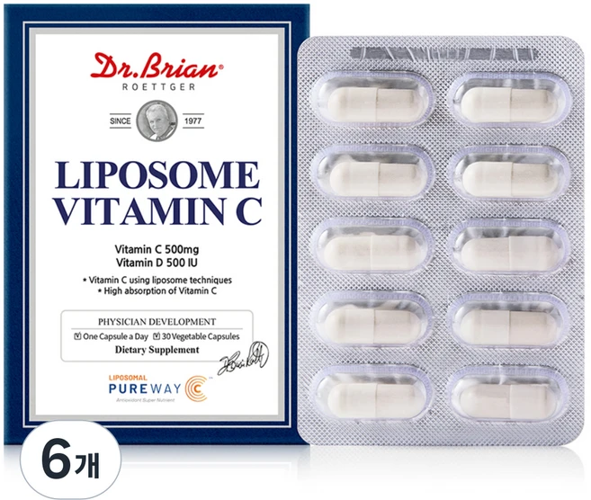 닥터브라이언 리포좀 비타민C 24g, 6개, 30정 - 쿠팡