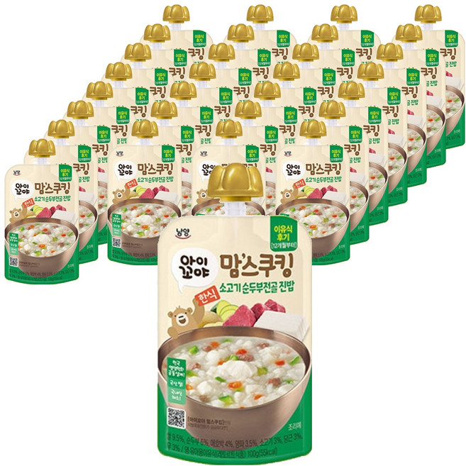 맘스쿠킹 이유식, 100g, 30개, 순두부찌개 진밥