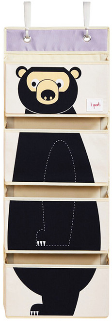 3스프라우츠 벽걸이 수납정리함, 블랙곰, 1개