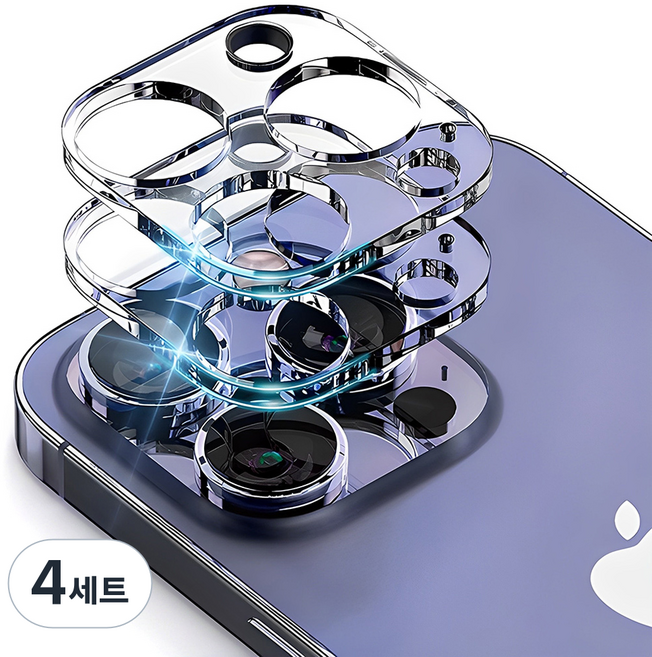 구스페리 에어가드 카메라 렌즈 풀커버 강화유리 휴대폰 액정보호 필름 2매, 4세트