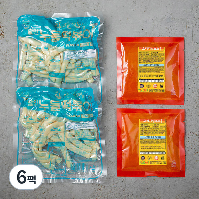 오분떡볶이 납작 오리지널 소스, 370g, 6팩