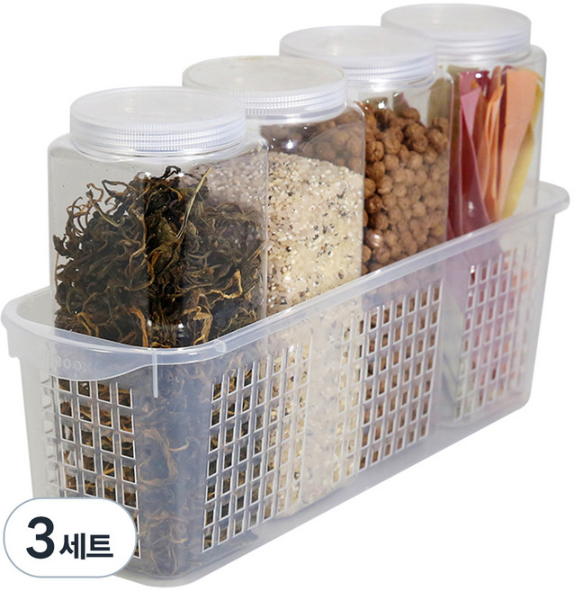 실리쿡 사각 트레이 소 세트, 3세트, 사각 1호 4p + 트레이 소