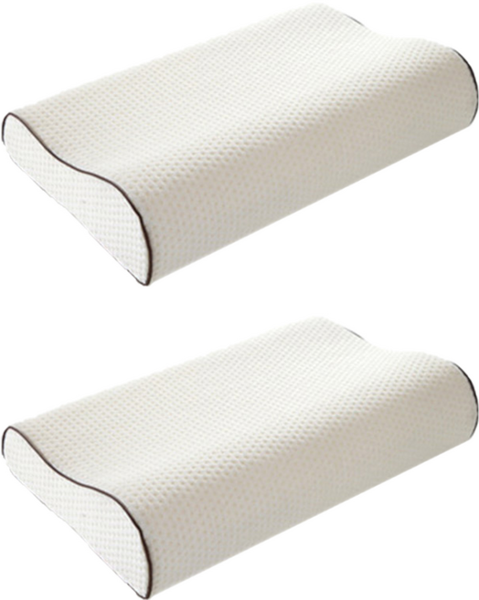 일상잡화 3D 메모리폼 베개, 화이트, 2개