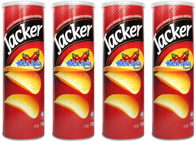 Jacker 洋芋片 香辣味, 110g, 4罐