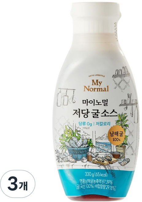 마이노멀 저당 굴소스, 330g, 3개