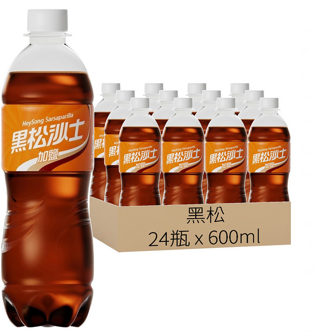 黑松 沙士 加鹽, 600ml, 24瓶