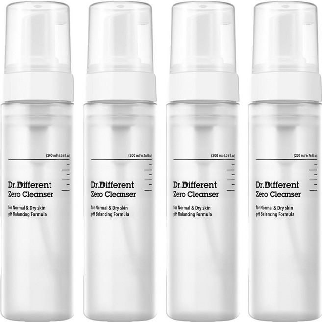 Dr.Different 零感潔面乳 中乾性肌膚, 4個, 200ml