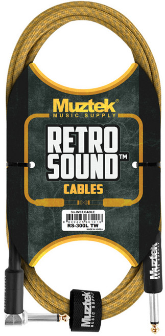 뮤즈텍 레트로 사운드 기타케이블 앵글형 RS-300L TW, 1개, 3m