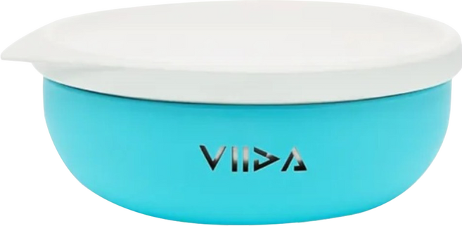 VIIDA Soufflé 抗菌不鏽鋼餐碗 12.5 *4.6cm 6個月以上, 寶貝藍, 1組
