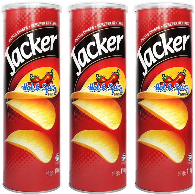 Jacker 洋芋片 香辣味, 110g, 3罐