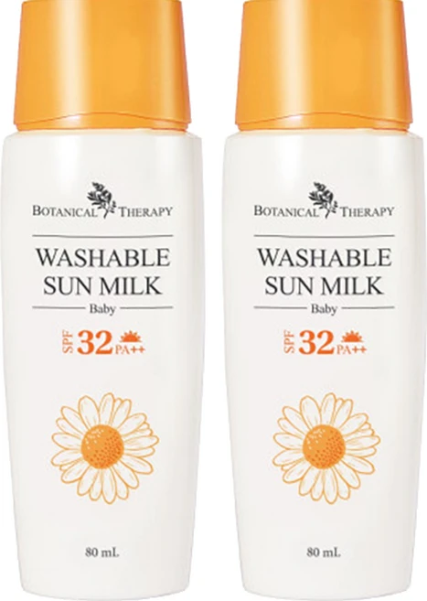 보타니컬테라피 베이비 워셔블 유아 썬밀크 SPF32 PA++, 80ml, 2개 - 쿠팡