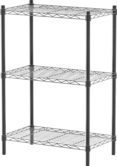 dayneeds 日需百備 輕型三層波浪架 三色可選 鐵力士架/收納層架/鞋架/展示架/層架/鐵架, 黑色, 3層