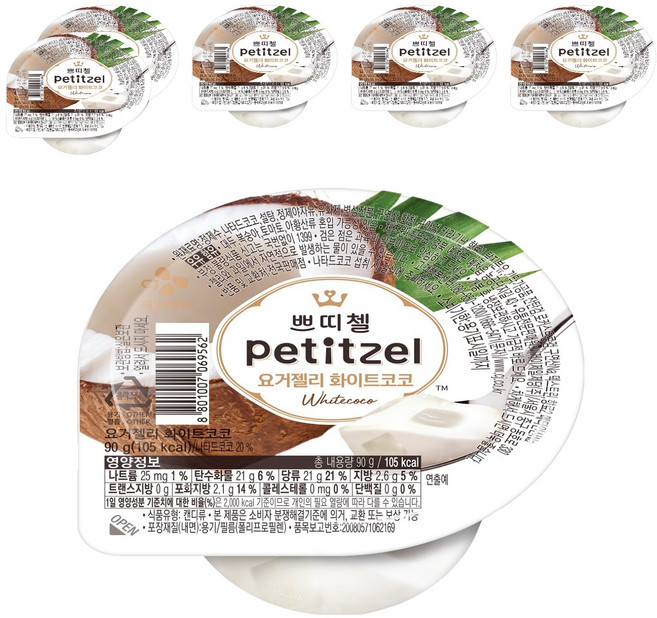 쁘띠첼 요거젤리 화이트코코, 90g, 6개