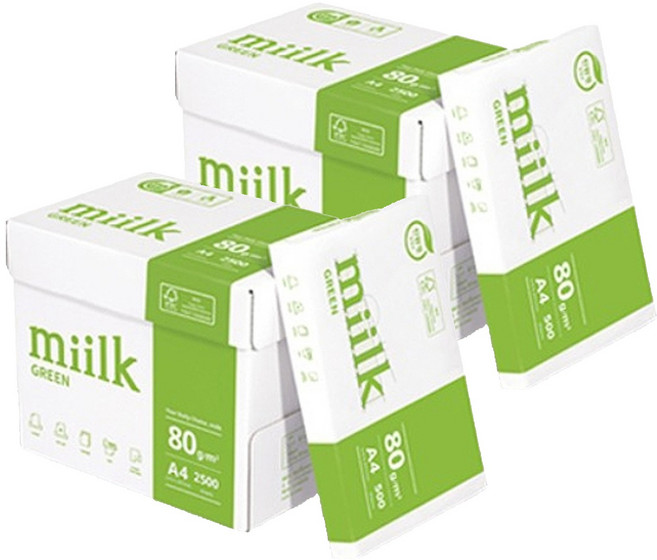 miilk 그린 복사용지 80g, A4, 5000매