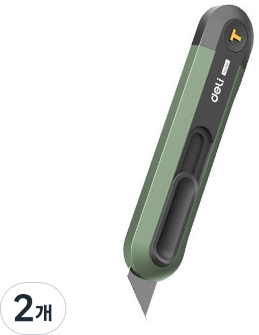 델리 홈시리즈 ABS 안전 블랙 컷터 T형 컷터날 HT4008, 그린, 2개