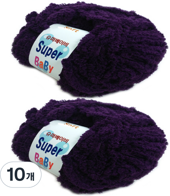 행복뜨기 슈퍼베이비 굵은 뜨개실, 2235진보라, 10개