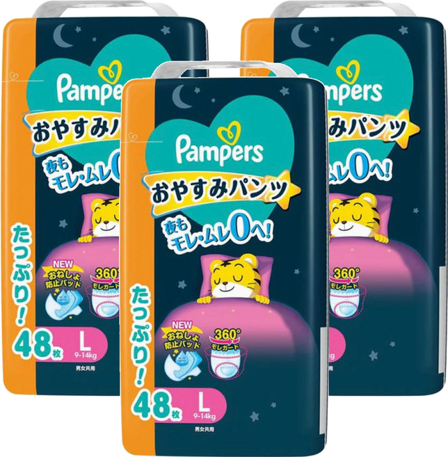 Pampers 幫寶適 巧虎晚安褲/尿布 9~14kg, 144片, L