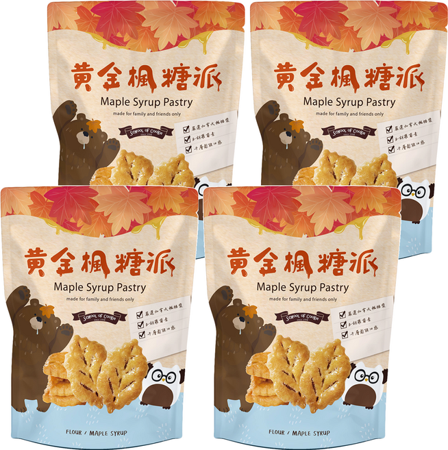 School of Cookie 台灣優格餅乾學院 黃金楓糖派, 230g, 4包