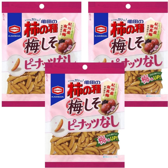 龜田製菓 柿之種 梅子紫蘇風味米果, 91g, 3包