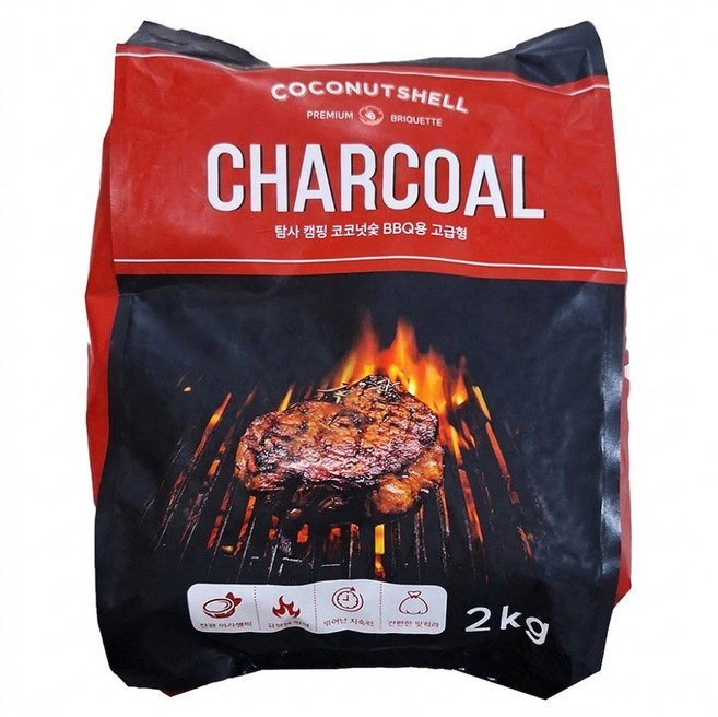 Tamsaa 烤肉用椰殼炭塊, 2kg, 1包