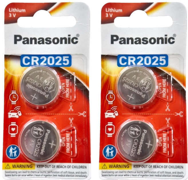 Panasonic 台灣公司貨 鋰鈕扣電池 CR-2025PT/2B, 2顆, 2組