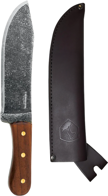CONDOR Tool&Knife 直刀hudson bay砍刀1075高碳鋼核桃木握柄附皮鞘【con60009】, 1入, 棕色
