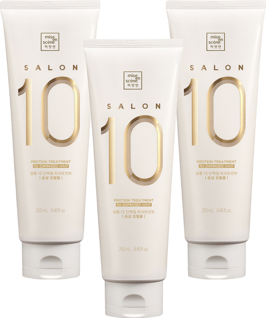 미쟝센 살롱10 단백질 트리트먼트 손상모발용, 250ml, 3개
