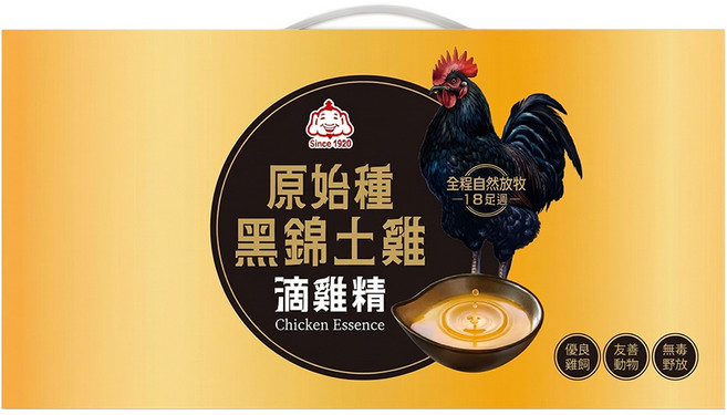 福壽實業 黑錦雞滴雞精禮盒 12包, 600ml, 1盒