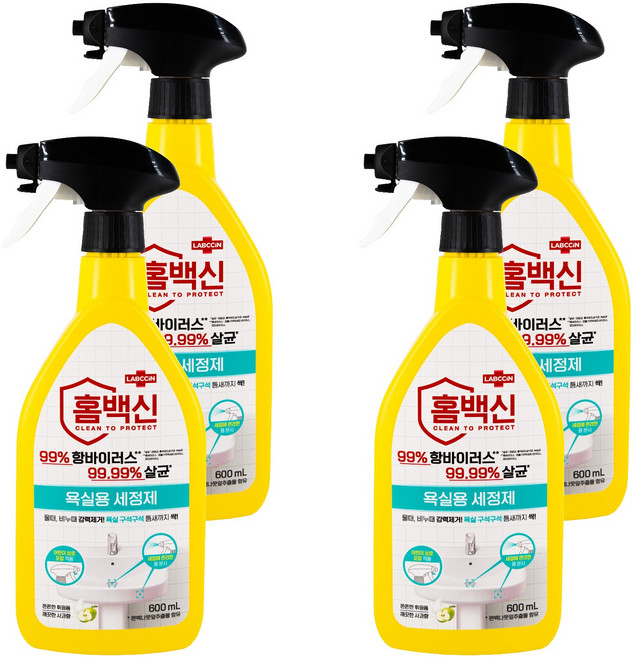 홈백신 욕실용 세정제, 600ml, 4개