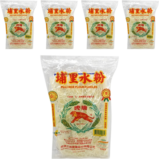 TIGER FOOD 虎牌 埔里水粉 中粗, 400g, 5包