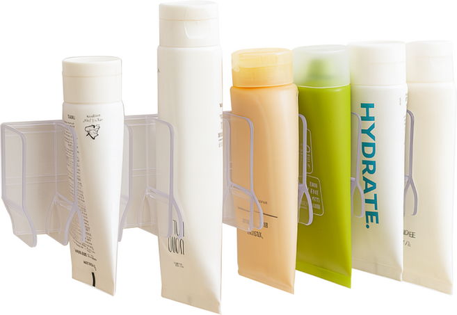 코코로이 치약 클렌징폼 튜브걸이 욕실 정리용 벽걸이 홀더, 2개, 투명