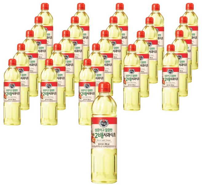 백설 상큼하고 깔끔한 2배사과식초, 500ml, 24개