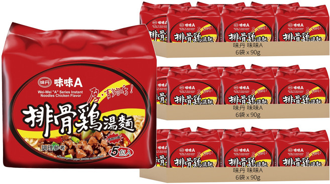 味丹 味味A 排骨雞湯麵 90g, 90包