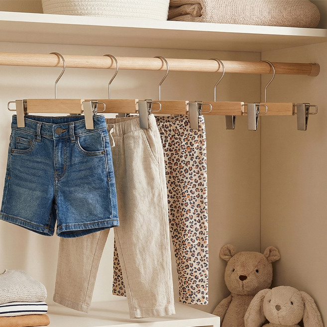 마메 아동미송옷걸이 하의, 우드, 10개